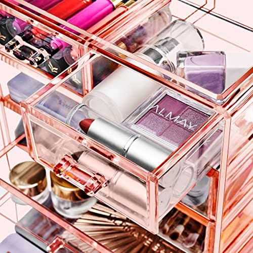 Sorbus 6-Drawer Makeup Organizer with Small & Wide Drawers (Pink)