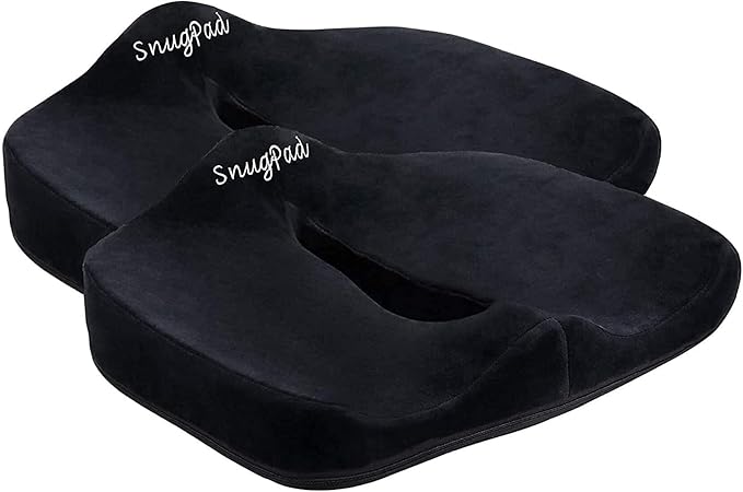 Premium Memory Foam Seat Cushion, for Sciatica Tailbone Back Pain Relief, Posture Correction. Orthopedic Sitting Pillows for Office Chair, Car, Truck, Wheelchair with Non-Slip Bottom (2Pk)
