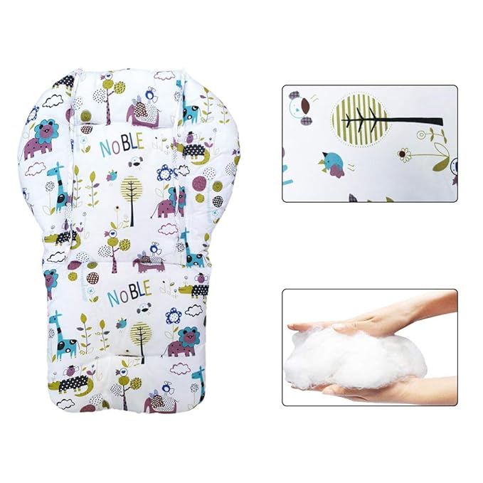Twoworld High Chair Cushion, Large Thickening Baby High Chair Seat Cushion Liner Mat Pad Cover Breathable (Animal World)