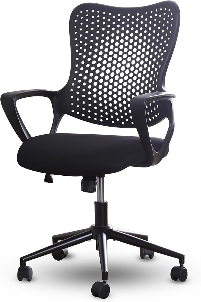 Ergonomic Office Chair, Breathable Mesh Computer Desk Chair with Armrests, Rolling Swivel Task Chair, Butterfly Back Design for Home Office, Adults and Teens (Black)