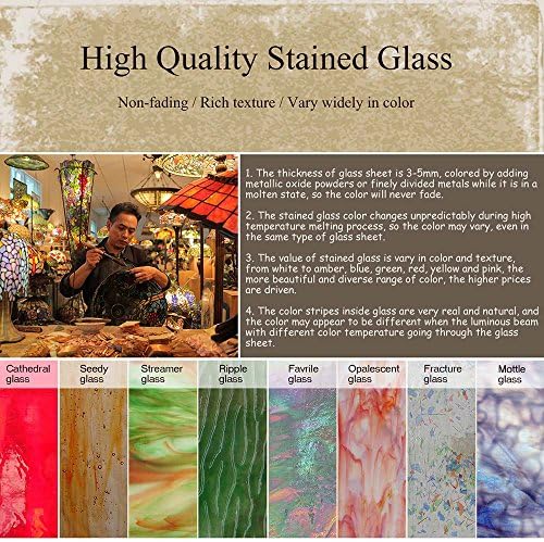Bieye L10688 Tiffany Style Stained Glass Table Lamp Night Light with Swing Arm Base for Working Reading Home Decoration (Baroque Blue)