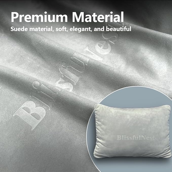BlissfulNest Lumbar Support Pillow, 1 Pack, Can be Used in Car Seats/Chair/Sofa/Bed to Offer Lower Back Support; Can be Used Between Legs to Relieve Lower Back Pain; Suede Fabric, Extra Soft/Cushion