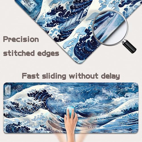 Mouse Pad Gaming - Desk Mat for Keyboard and Mouse - Large Mouse Pads for Desk, Gaming Mousepad with Non-Slip Base, Desks Pad (31.5" X 11.8") for Game, Office and Home