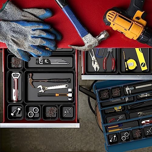 Simple Houseware Interlocking Desk Drawer Bins Organizer, 42 Packs, Black