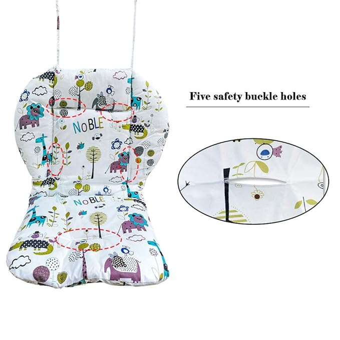 Twoworld High Chair Cushion, Large Thickening Baby High Chair Seat Cushion Liner Mat Pad Cover Breathable (Animal World)