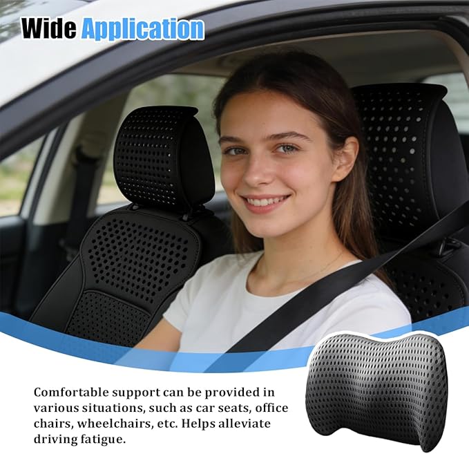 Car Lumbar Support Pillow, Memory Foam Ergonomic Vehicle Lower Back Support Cushion for Back Pain Relief and Sciatica, Automotive Seat Lumbar Pillow, Universal for Vehicles (Dark Gray)