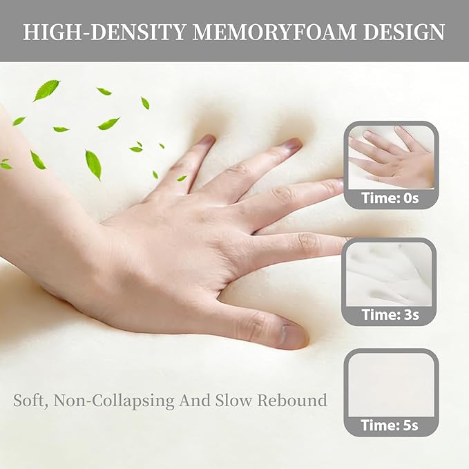 Orthopedic Cushion, L-Shaped Ergonomic Design Seat Cushion, Non Slip Memory Foam Car Cushion with Back Support for Tailbone & Hips Pain Relief, Suitable for Office, Car, Home, Long Sitting