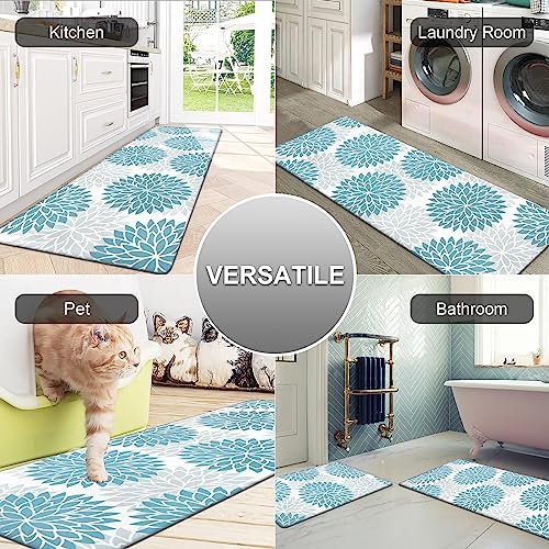 HEBE Anti Fatigue Kitchen Rugs Set of 2, Cushioned Kitchen Mats for Floor