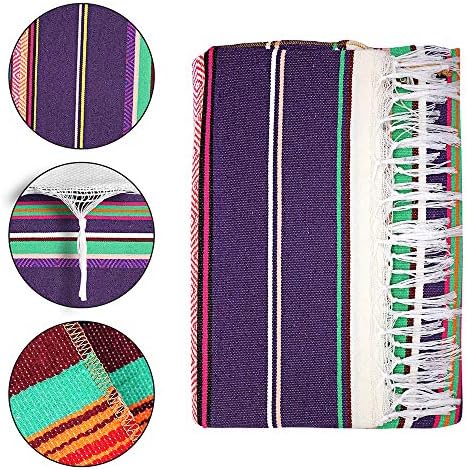Xplanet 84 X 59 Inch Mexican Serape Blanket Bay Window Blanket, Mexican Tablecloth Serape Tatami Blanket Bed Blanket Table Cover Tapestry Blanket Picnic Mat for Mexican Party Wedding Decorations