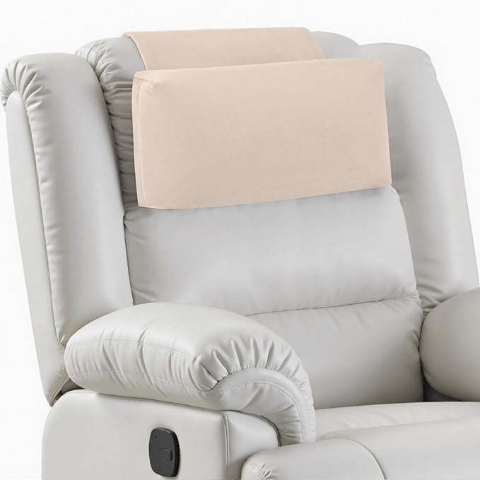 Neck Pillow for Recliner Chair, 14" Adjustable Recliner Pillow for Headrest, Soft Velvet Weighted Back Non-Slip Head Pillow for Recliner, Couch, Chair, Sofa