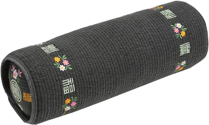 12-inch Korean Buckwheat Cervical Neck Roll — Compact Cypress-Filled Bolster Pillow for Targeted Neck Support (BTS Jungkook's Pick) — Adjustable Firmness, Organic Cotton Cover