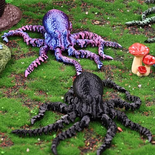 4pcs 3D Octopus Printed Animals Perfect Basket Stuffing with an Articulated Crystal Dragon Fidget, Goodie Bag Stuffers for Valentines Days Gift