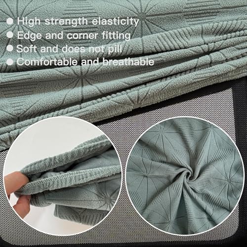 High elasticity anti slip office chair cover, split design for easy installation,universal desk chair case wear-resistant and scratch resistant (Pine and cypress green,Chair seat Cover + Back Cover))