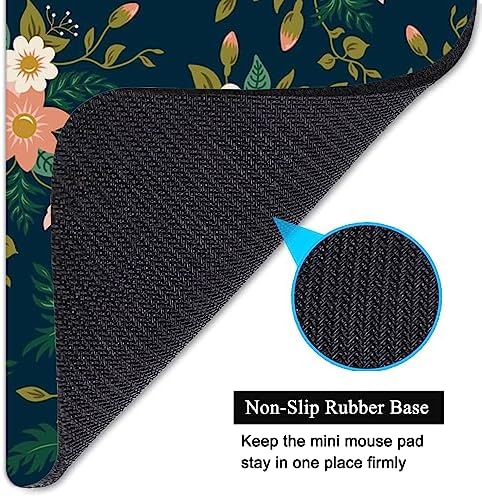 Small Mouse Pad, Mini Mouse Pad 6 X 8 Inch with Non-Slip Rubber Base for Keyboard Tray Laptops Wireless Mouse Home Office Travel, Washable & Portable (Spring Summer Flowers)
