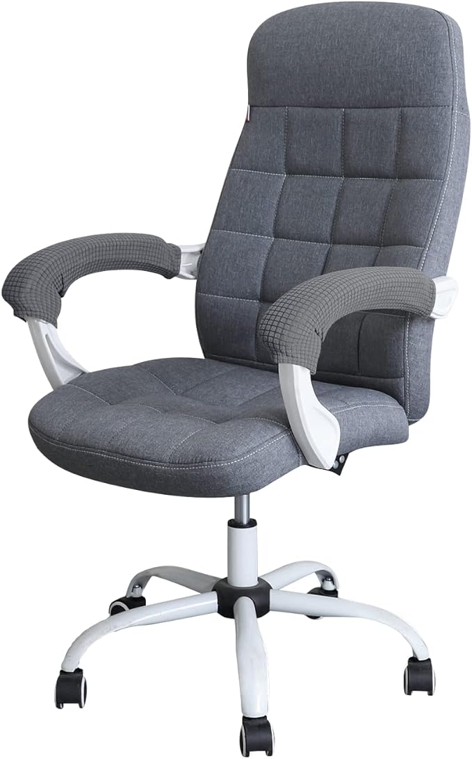 FORCHEER Office Chair Armrest Cover Stretchable Water Resistant Spandex Stretch Jacquard Computer Office Chair Arm Covers Chair Slipcover for Desk Chairs Arm 2P-Dark Grey