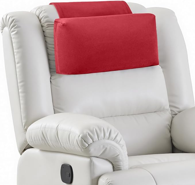 Neck Pillow for Recliner Chair, 14" Adjustable Recliner Pillow for Headrest, Soft Velvet Weighted Back Non-Slip Head Pillow for Couch, Chair, Sofa