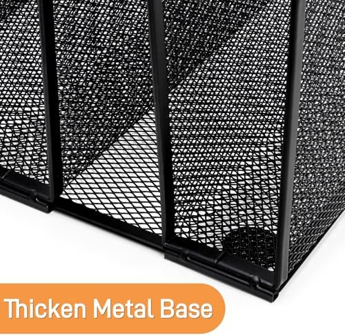 Eorbow Adjustable Desk File Organizer, 5 Sections Upright Desktop Organizer, Standing Wire Mesh Paper Divider, Sturdy Metal Folder Sorter for Office Supplies