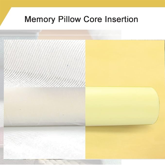 Cylinder Round Memory Foam Support Pillows Cervical Neck Roll Pillow with Pillowcase Soft, Comfortable and Breathable for Sleeping, Chair, Car, Sofa，Travel Black-24X6