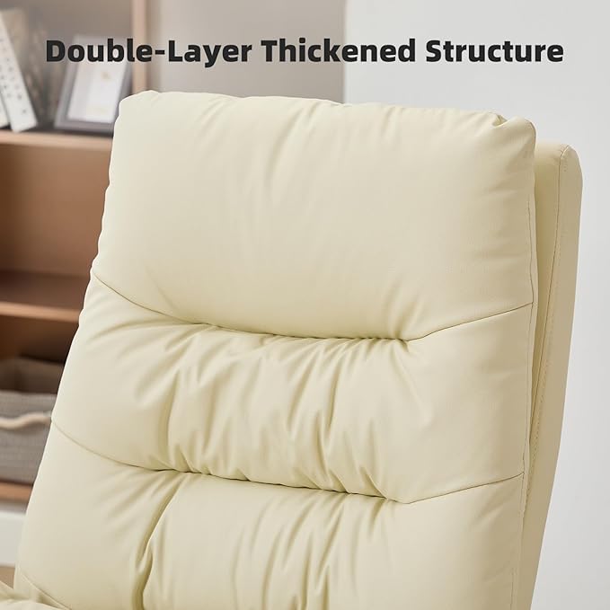 Office Chair with Foot Rest, High Back 155° Reclining, Leather Office Desk Computer Chair, Swivel Computer Desk Chair with Wheels
