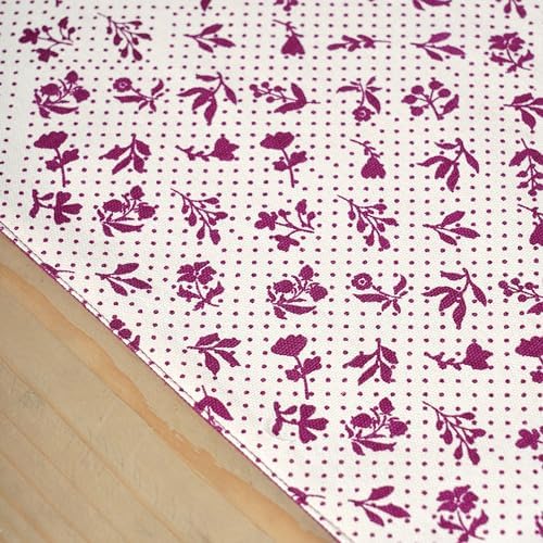 Maroon Cotton Table Runner, Geometrical and Floral Print with Patchwork, Table Decor, (13 X 60 INCHES)