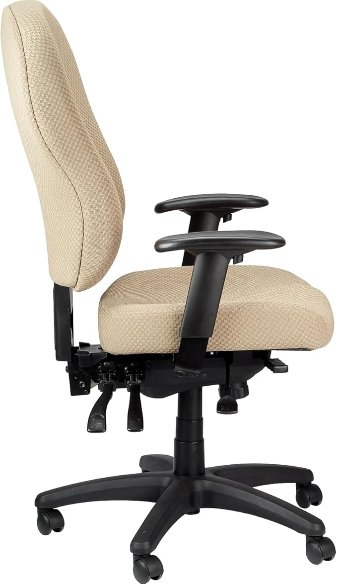 Tempur-Pedic Ergonomic Mid-Back Fabric Task Chair, Adjustable Arms, Beige
