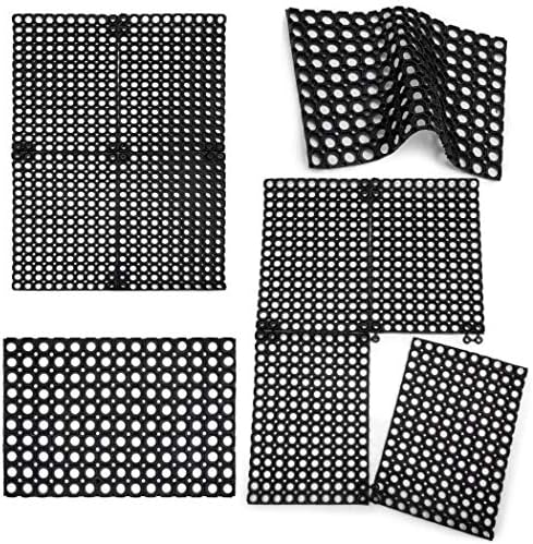 SafetyCare Interlocking Rubber Drainage Floor Mat - Anti-Fatigue - 24 x 16 inches - 1 Mat
