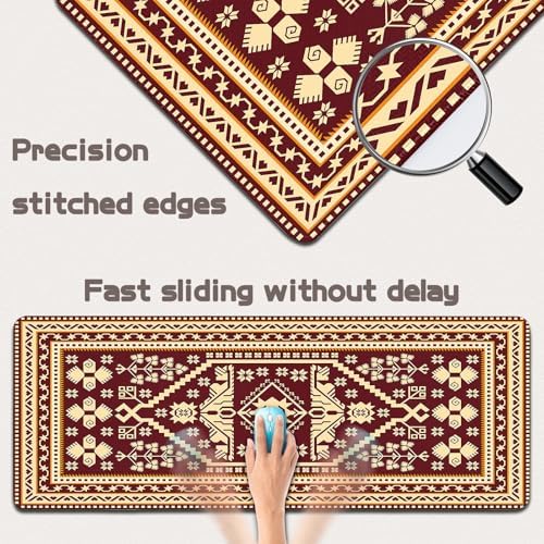 Persian Rug Mouse Pad - Desk Mat for Keyboard and Mouse - Large Mouse Pads for Desk, Gaming Mousepad with Non-Slip Base, Retro Desk Mat (31.5" X 11.8") Rug - Turkish