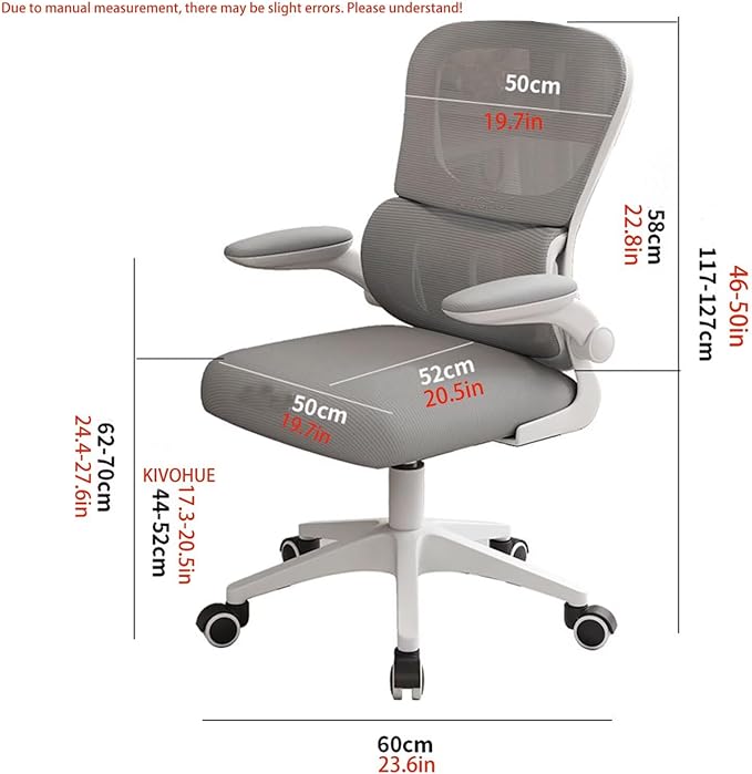 Breathable Mesh Office Chair - Comfortable Swivel Desk Chair with Adjustable Height, Lumbar Support & Rolling Casters for Home or Office