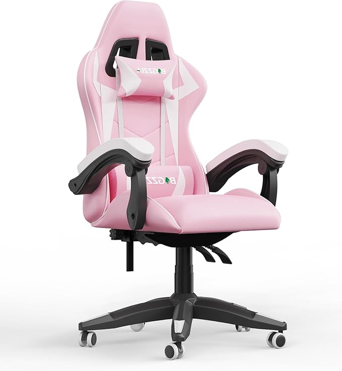 Racingreat Pink Gaming Chair High Back, Ergonomic Computer Gamer Chair with Headrest and Lumbar Support, Racing Style Reclining Game Chair for Adults, Kids