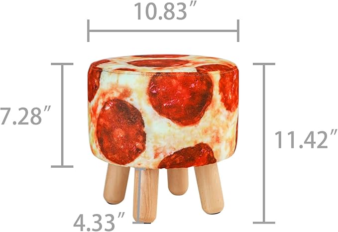 H&B Luxuries Fabric Round Padded Ottoman Foot Rest Stool