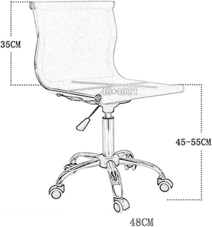 Mlaea Breathable Mesh Chair, Executive Computer Desk Chair with Adjustable Height and Rolling Wheels, Ergonomic Desk Chair, 40 * 40 * 45-55CM(Color:Black)
