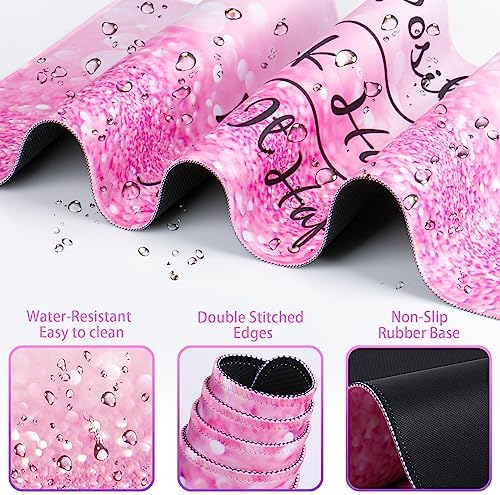 Mousepad Pink, Mouse Pad with Wrist Rest, 4-in-1
