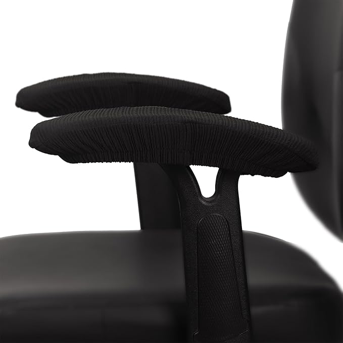 Melaluxe Stretch Office Chair Armrest Covers, Arm Rest Slipcovers (Black)