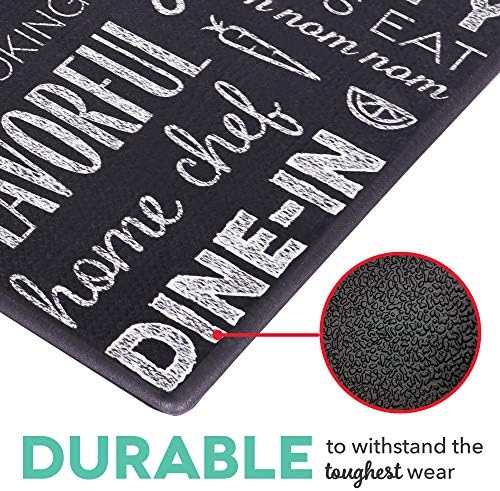 Dash Wellness Mat, Anti Fatigue Comfort Floor Mat - Perfect for Standup Desks, Kitchens, and Garages - Relieves Foot, Knee, and Back Pain - Black Chalkboard Print, 20"x34"