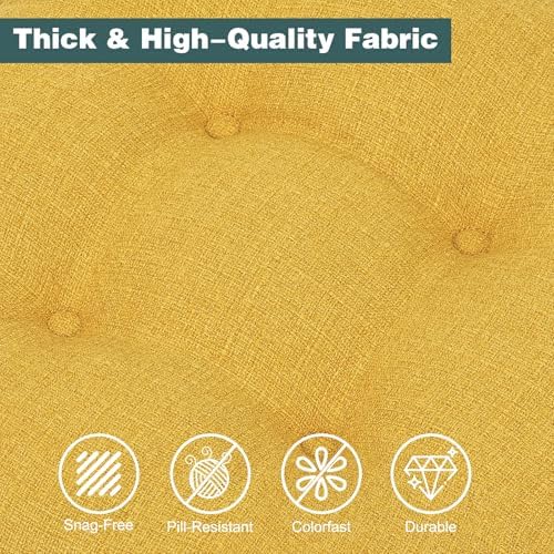 baibu 2-Layer Dining Chair Cushions, 4 Pack, 16.5 x 16.5 x 3.5 in, Yellow