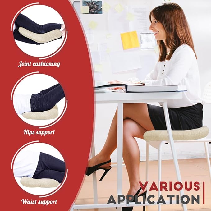 Stuffed Donut Pillow Seat Cushion | for Tailbone and Coccyx Pain, Hemorrhoids, Bed Sores, Pregnancy, Prostate, Surgery Recovery, Sitting Pressure Relief, for Home, Office and Car (Beige)