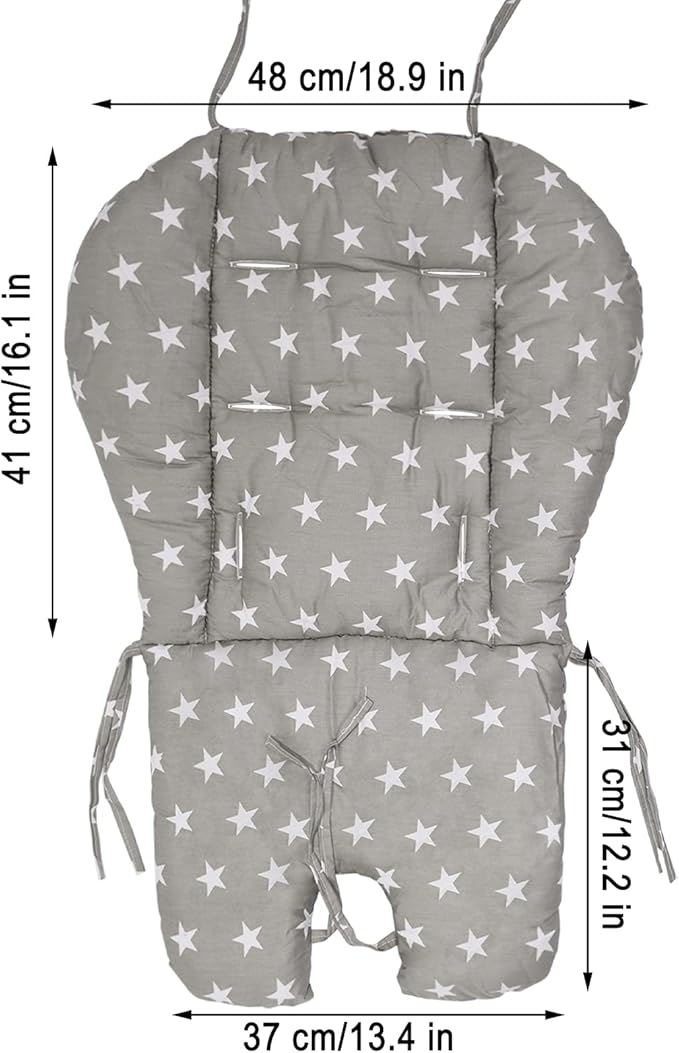 Kocpudu High Chair Pad,high Chair Cushion/seat Cushion/high Chair Cushion Cover,Soft and Comfortable,Light and Breathable, Cute Patterns,Suitable for Most High Chairs,Baby Dining Chairs (Gray)