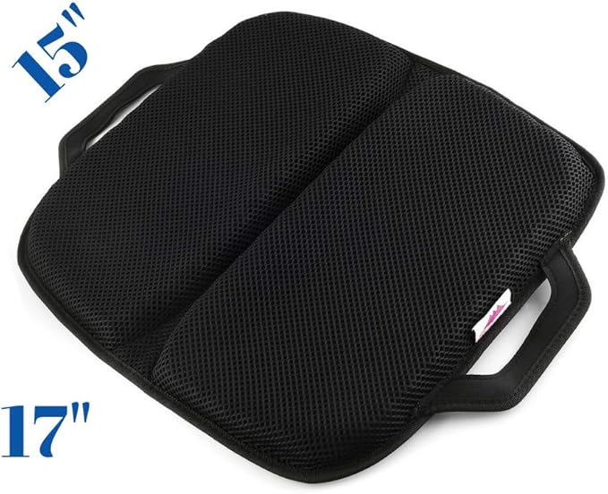 FOMI Premium All Gel Portable Seat Cushion | (15" x 17") | Comfortable Orthopedic Pad for Car, Office Chair, Wheelchair, Plane, or Home | Pressure Sore Relief, Prevents Sweaty Bottom | Foldable