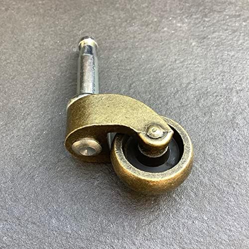 1" Swivel Stem Ball Caster Wheel, Zinc Alloy Castor for Furniture Socket Type Mounting Stem, Antique Brass, 353lbs, Pack of 4