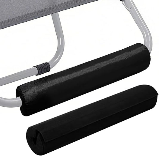 Zero Gravity Chair Foot Rest, Footrest Cushion for Anti Gravity Folding Recliner, Footrest Padding for Patio Lawn Outdoor Chair, Comfortable Foot Mat Accessories for Tall User (Black-2pcs)