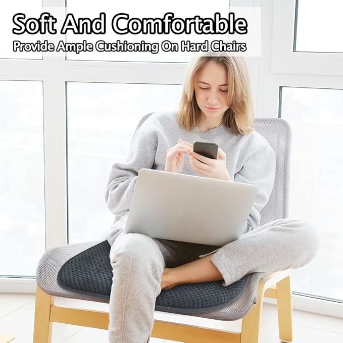 Grey Foam Seat Cushions Kitchen Chairs Pads for Dining Chairs 2 Pack Non Slip Patio Seat Cushions Washable U Shaped Soft Thick Large Metal Wooden Chair Cushions,17" x 15"