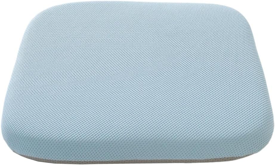 Memory Foam Chair Cushion Non-Slip Seat Cushion with Breathable Fabric Removable Zipper Cover Square Comfort Chair Pad for Office Chair, Desk Chair, Car Seat, Wheelchair (Light blue, 16"x16")
