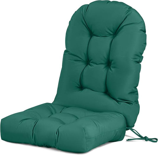 Adirondack Chair Cushion Waterproof Rocking Chair Cushion, Tufted High Back Patio Chair Cushions with Anti-Slip Ties for Rocking Chairs,Adirondack Chair,Patio Furniture (Green)