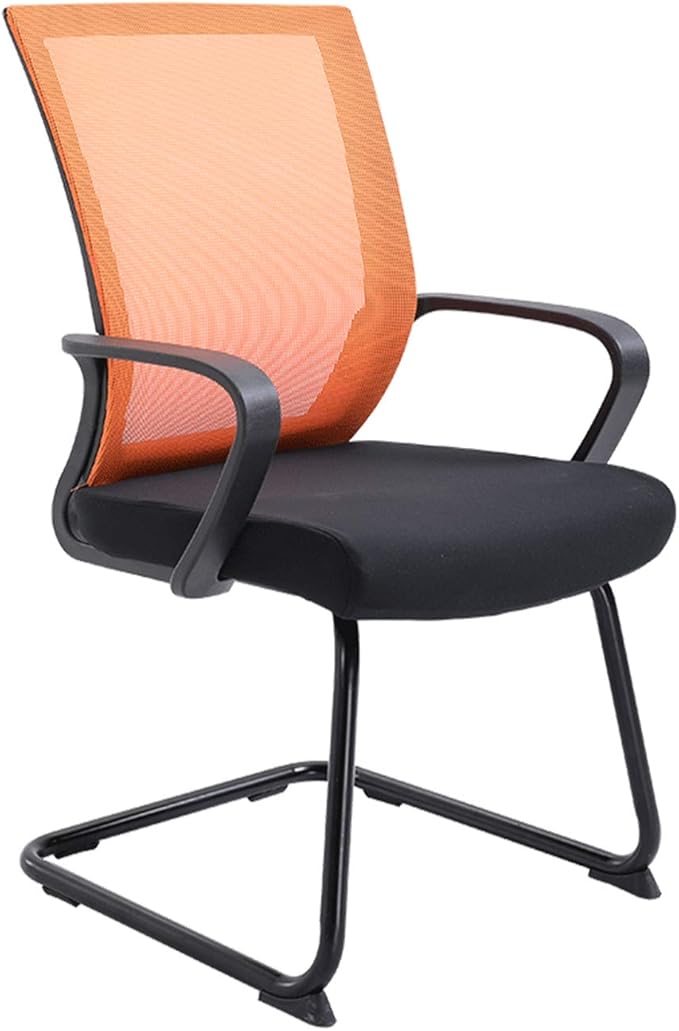 Mlaea Mesh Office Chairs, Comfortable Breathable Desk Chair with Lumbar Support, Executive Computer Reception Chair, 57 * 52 * 96CM(Color:Orange)
