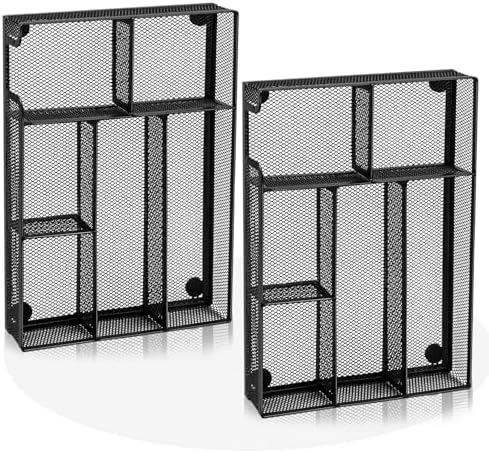 Desk Drawer Organizer, Office Drawer Divider Organizer Tray with 6 Compartments, Metal Mesh Desktop Organization and Accessories for Stationery Makeup Kitchen Toolroom School ＆Office, 12.6x8.27x1.6 in