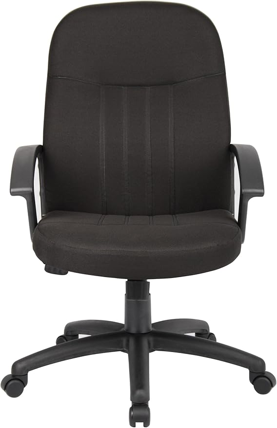 Boss Office Products Mid Back Fabric Managers Chair in Black, Black/Black (B8306-BK)