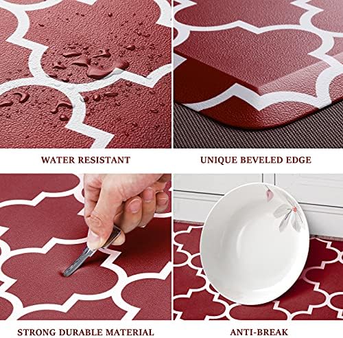 WISELIFE Kitchen Mats and Rugs Cushioned Anti-Fatigue, 17.3"x 60", Red