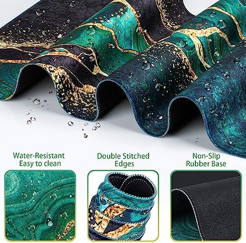 Mouse Pad Green, Desk Mat, Large Gaming Mouse Pad with Wrist Rest 4in1 XXL