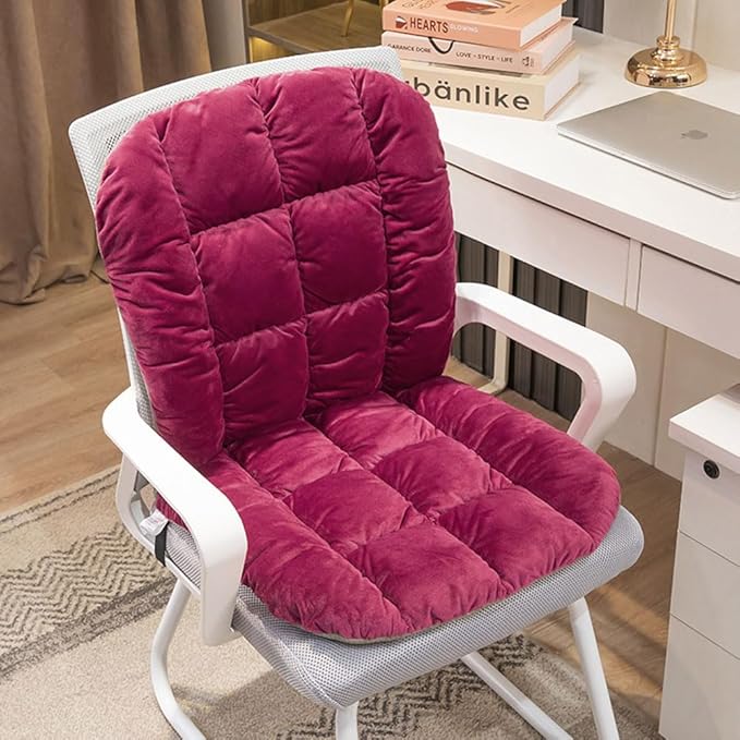Desk Chair Cushion Non-Slip Rocking Seat Cushion Office Chair Pad Dorm Seat Cushion with High Back Support Soft Seat Pad with Ties for Office Car Home Dining Room Kitchen