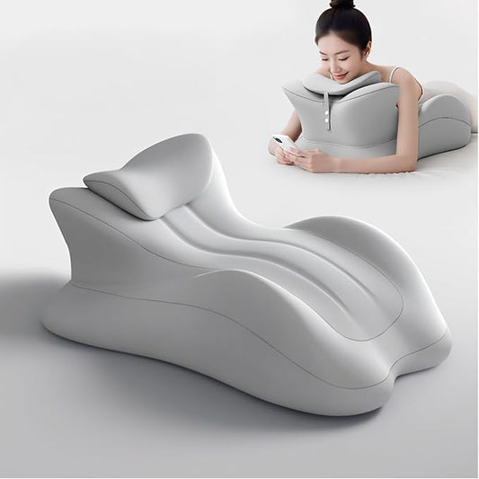 27°Ergonomic Contour Pillow-Memory Foam Back Support for Reading,Bed Rest&Post Surgery Recovery,Lumbar & Neck Pain Relief Cushion